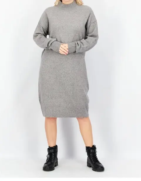 Knit Sweater Dress — Grey